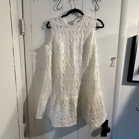 ADELYN RAE Elegant White Lace Sequin Dress - Picture 2 of 5